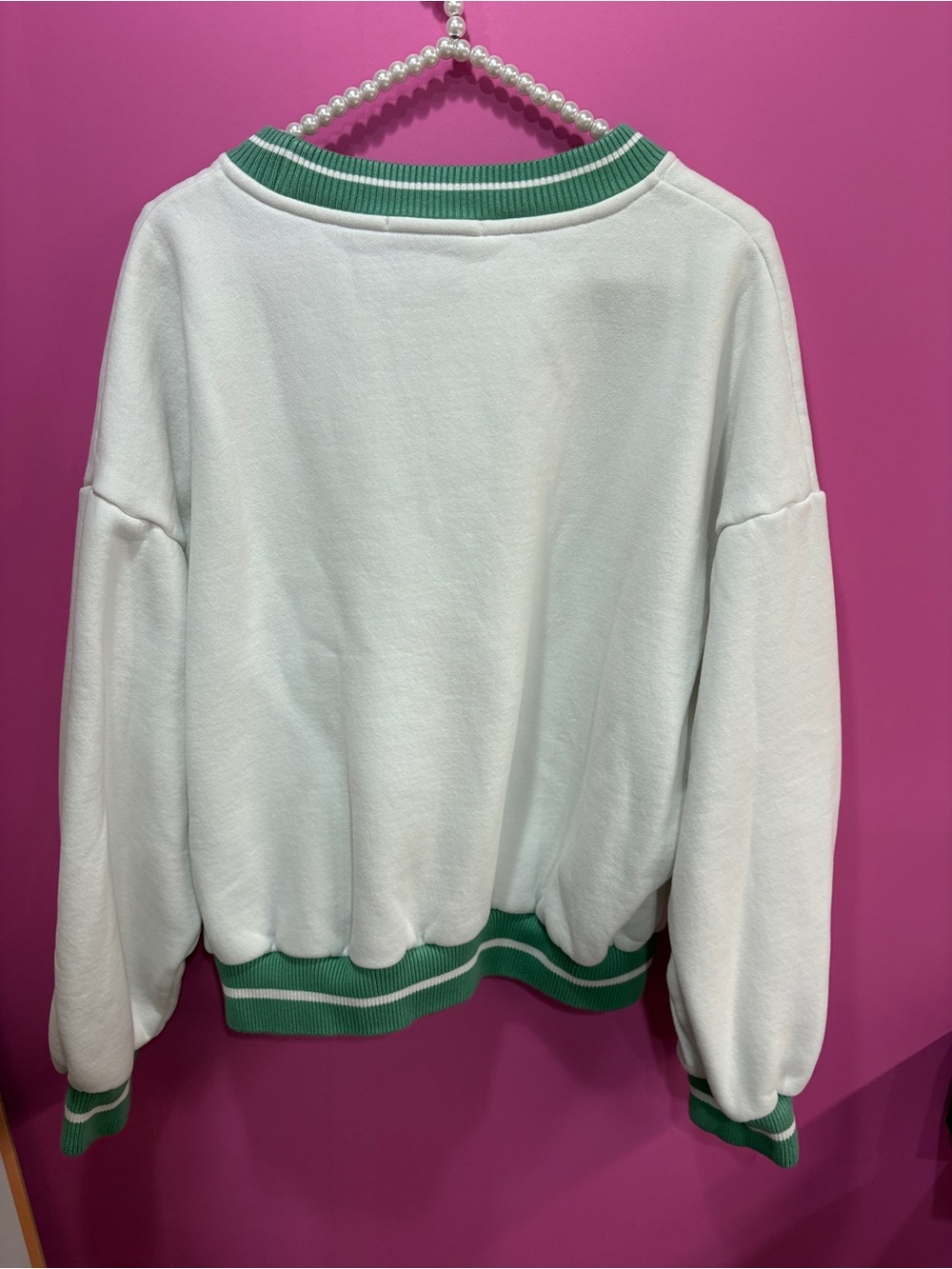 Yellow The Label Let's Go For A Walk Sweatshirt In White / Green - Picture 4 of 6
